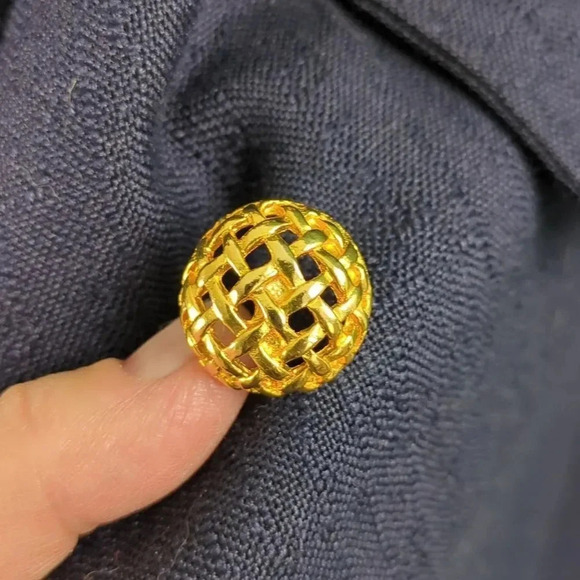 Vintage Kasper For ASL Navy Skirt Suit, Double Breasted Coat - Picture 9 of 9